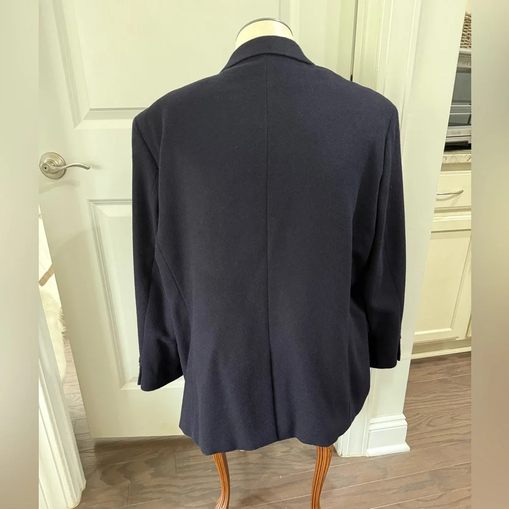RALPH LAUREN 100% Camel Hair 2 button Classic Blue Sport Coat Size 48R